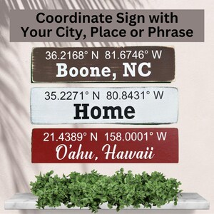 14&quot; x 3.5&quot; City Sign with Coordinates