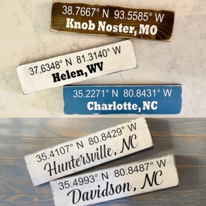 14" x 3.5" City Sign with Coordinates