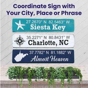 16&quot;x3.5&quot; City Sign with Icon and Coordinates