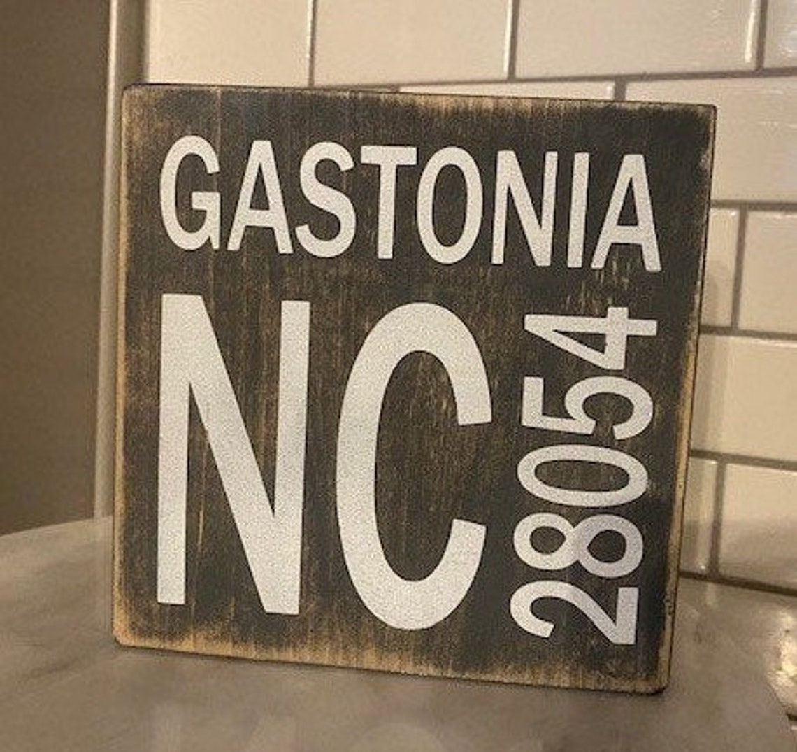 City State Zip Sign Etsy