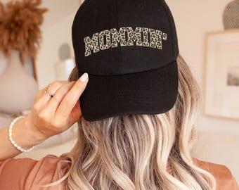 Leopard Washed Baseball Cap, Mommin' Hat, Trending Trucker Hat For Women, Cowgirl Style Trucker Hat, Cute Mama Hat Trucker Style Hat