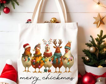 Chicken Tote Bag, Funny Chicken Lover Tote, Farm Animal Tote Bag, Mothers Day Chicken Gift, Farmer Market Tote, Women’s Chicken Tote