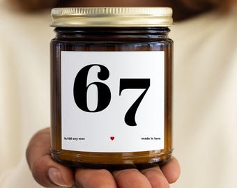 67 gen z Slang Geschenk, 67 Kerze, 67 Lehrer Geschenk, Lehrer Wertschätzung, lustige Lehrer Geschenke, Geschenk für Lehrer, Weihnachtsgeschenk für Lehrer
