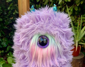 StarGazer Stuffed Animal! Cute Monster Stuffed Animal. Pastel purple and rainbow Stuffed Animal. Cute and Fluffy Stuffie. *FREE US SHIPPING*