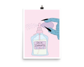 Illustration. "Eau De Isopropyl" Art print | Unique, colorful wall art | 12x16 | FREE US SHIPPING