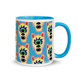 Tiger Cyclops Mug 11oz Ceramic Mug FREE US SHIPPING Colorful Mug Mug with Patter Kids mug Awesome mug Weird Mug Fun Mug image 1