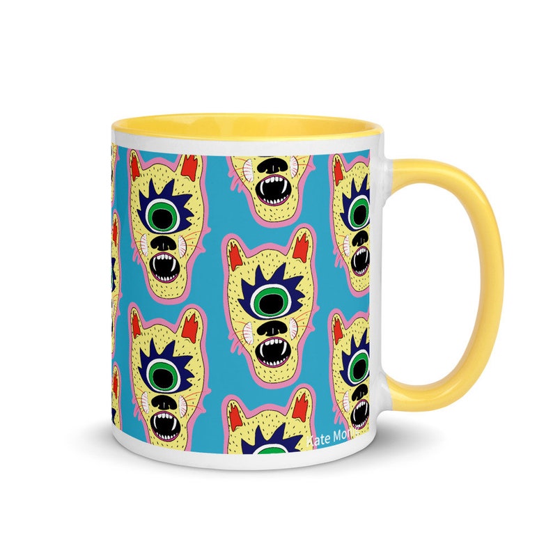 Tiger Cyclops Mug 11oz Ceramic Mug FREE US SHIPPING Colorful Mug Mug with Patter Kids mug Awesome mug Weird Mug Fun Mug image 5