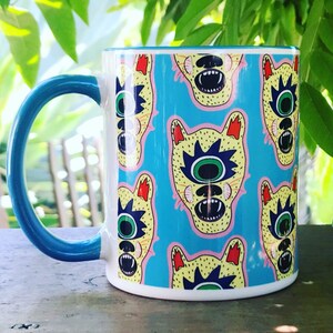 Tiger Cyclops Mug 11oz Ceramic Mug FREE US SHIPPING Colorful Mug Mug with Patter Kids mug Awesome mug Weird Mug Fun Mug image 2