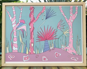 Imaginary Forest Print. ((Frame not included)) FREE US SHIPPING