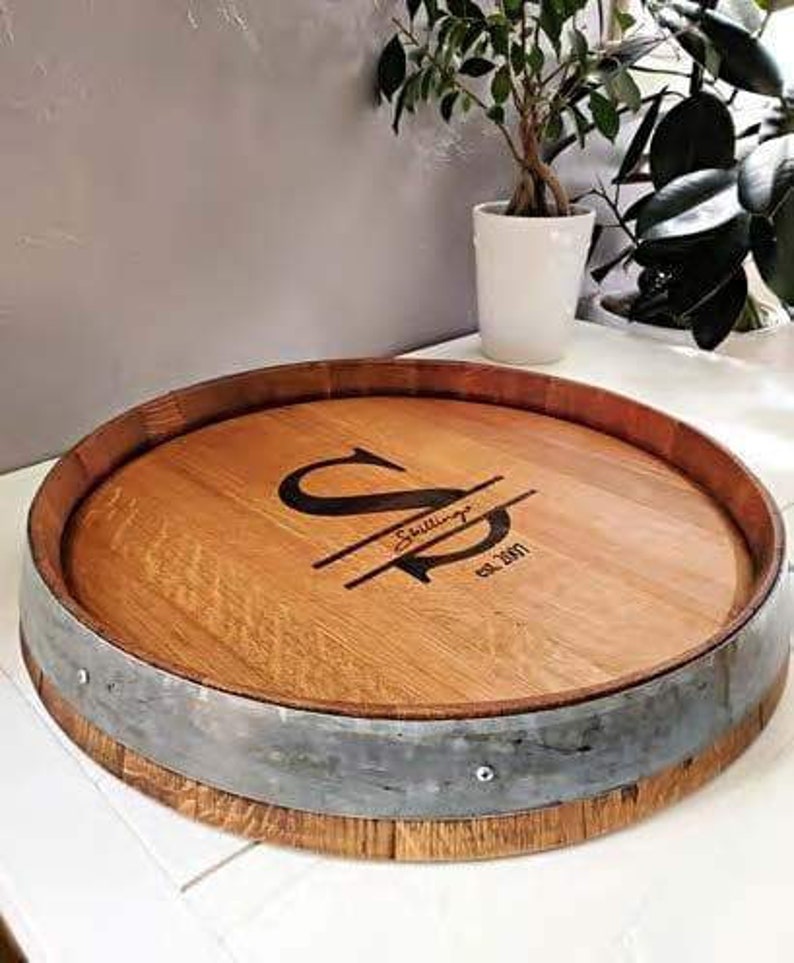 Personalized Lazy Susan/ Wine Barrel Top 24 Inch Lazy Susan/ Etsy