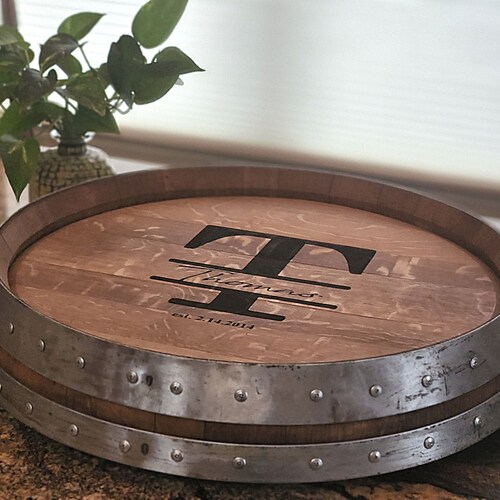 Personalized Lazy Susan/ Wine Barrel Top 24 Inch Lazy Susan/ Etsy