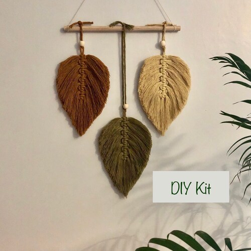 Macrame Kit Leaf Wall Hanging DIY Etsy
