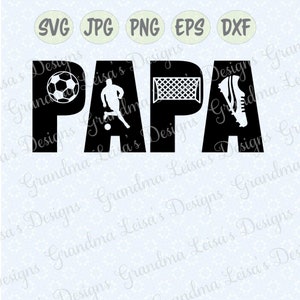 Futebol PAPA - svg, png, jpg, dxf, eps, cricut, arquivo de corte de estúdio de silhueta decalque de vinil, design de camiseta, modelo de estêncil