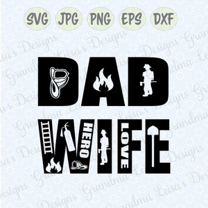 Papa & femme pompier Bundle - svg png jpg dxf eps cricut silhouette studio coupe fichier vinyle autocollant, conception de tshirt, modèle de pochoir