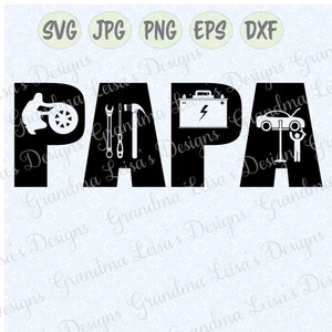 Mechanic PAPA - svg, png, jpg, dxf, eps, cricut, silhouette studio cut file vinyl decal, t-shirt design, stencil template