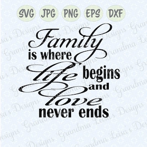Familie, leven en liefde... - SVG, PNG, JPG, DXF, EPS, cricut, silhouet, studio, gesneden bestand, vinyl sticker, t-shirt ontwerp, stencil sjabloon