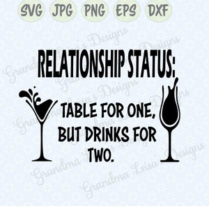Status de relacionamento_Drinks - svg, png, jpg, dxf, eps, cricut, estúdio de silhueta, arquivo cortado, decalque de vinil, design de camiseta, modelo de estêncil