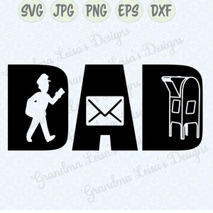 Briefträger DAD - svg, png, jpg, dxf, eps, Cricut, Silhouette Studio geschnitten Datei Vinyl Aufkleber, T-Shirt Design, Schablone Vorlage