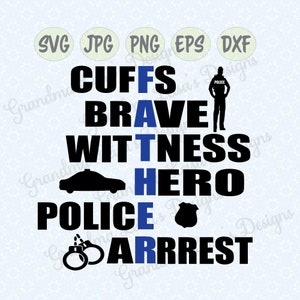 Father - Police - svg, png, jpg, dxf, eps, cricut, silhouette studio cut file vinyl decal, t-shirt design, stencil template