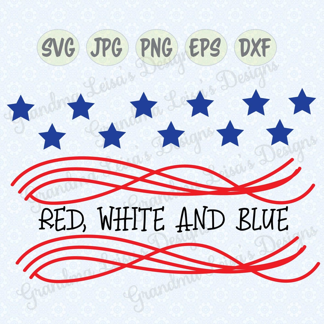 Flag red, White and Blue Svg, Png, Jpg, Dxf, Eps, Cricut, Silhouette