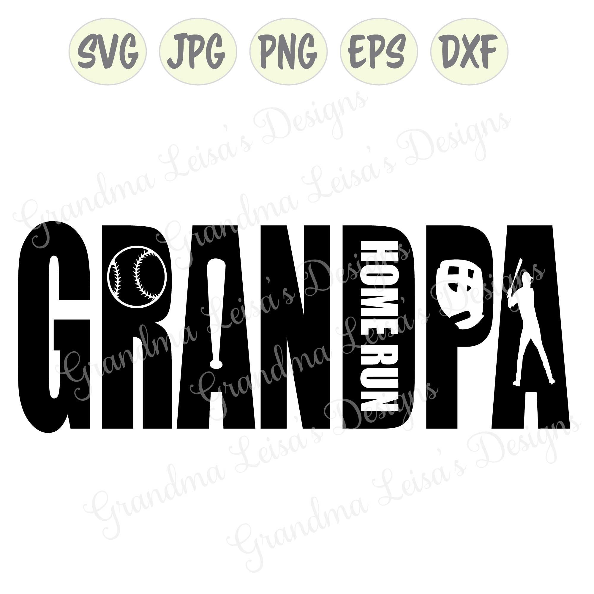 Baseball GRANDPA Svg Png Jpg Dxf Eps Cricut Silhouette Etsy
