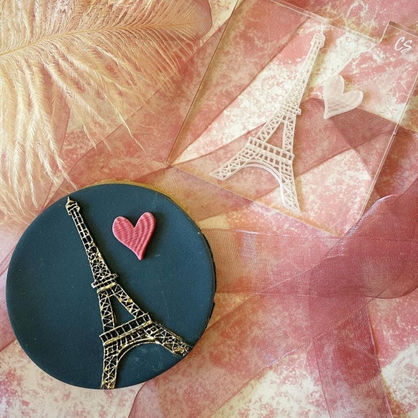 Eiffel Tower Embosser - Fondant Icing Cupcake Cookie Biscuit Cake Decorating Stencil Topper Tool Stamp