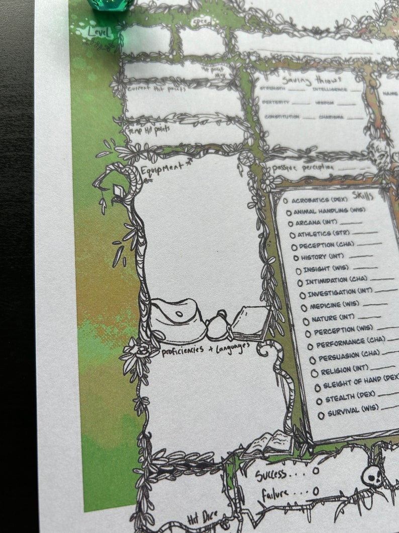 The Druid Digital Download Dnd 5e Character Sheet - Etsy