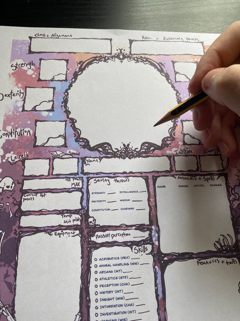 The Necromancer Digital Download Dnd 5e Character Sheet Etsy UK