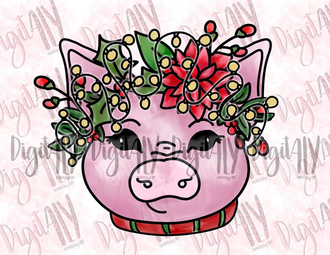 Christmas Pig / Christmas Shirt Design/ Digital Download/ Etsy