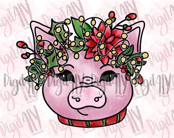 Maiale di Natale / Design della camicia di Natale / download digitale / Natale png / sublimazione / design digitale
