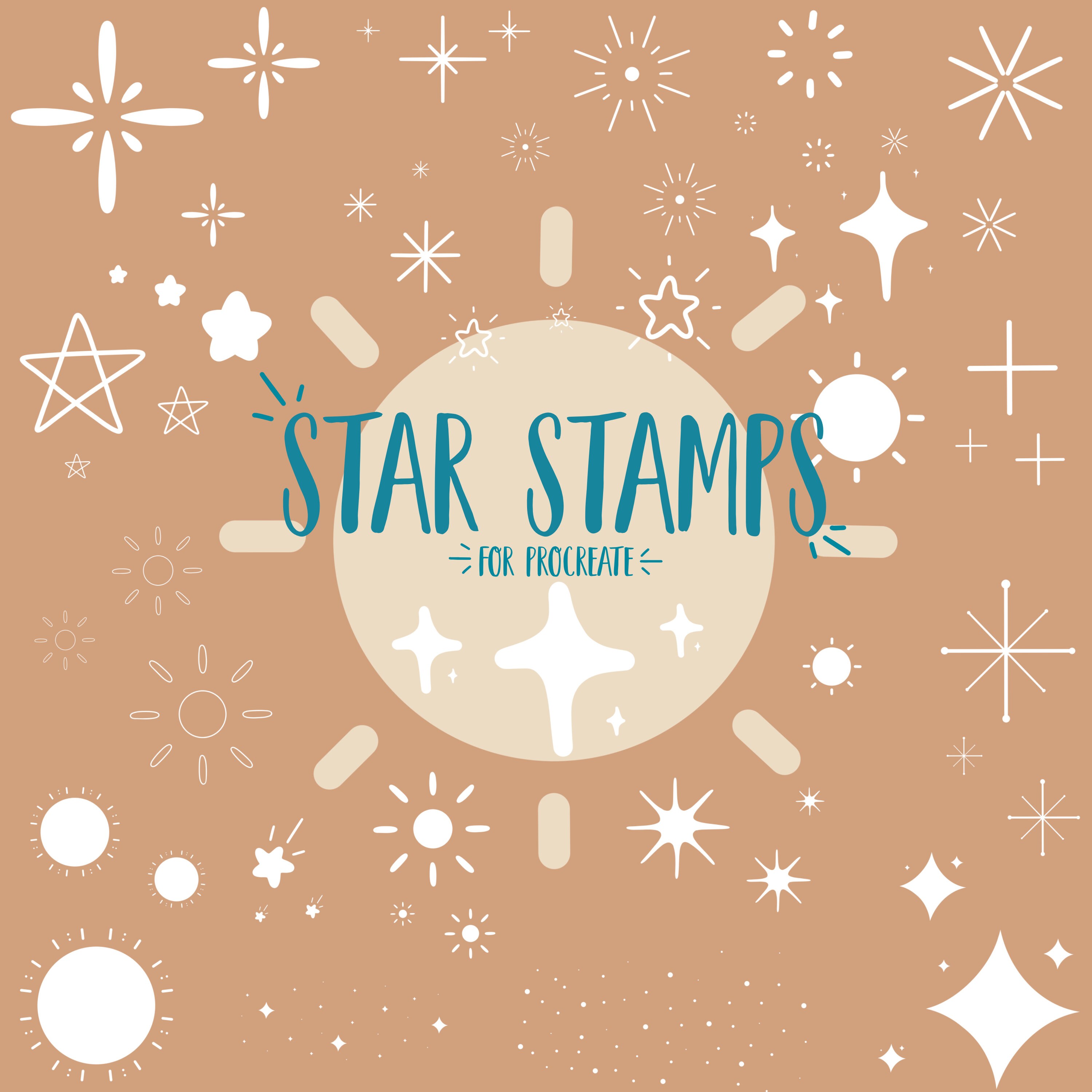 Star stamps procreate brushes 23 star procreate stamps | Etsy