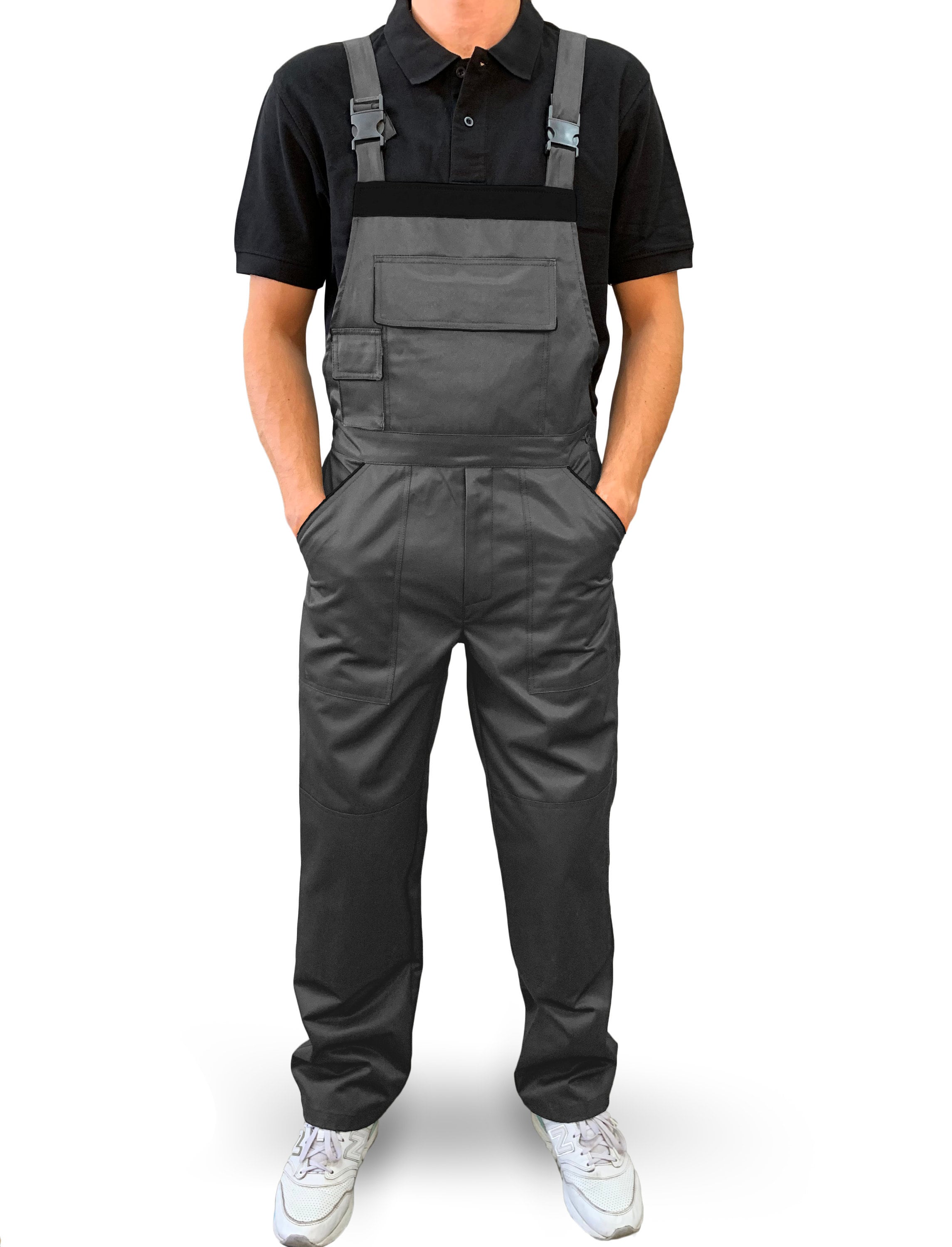 Workwear for men overalls Gray with black Etsy