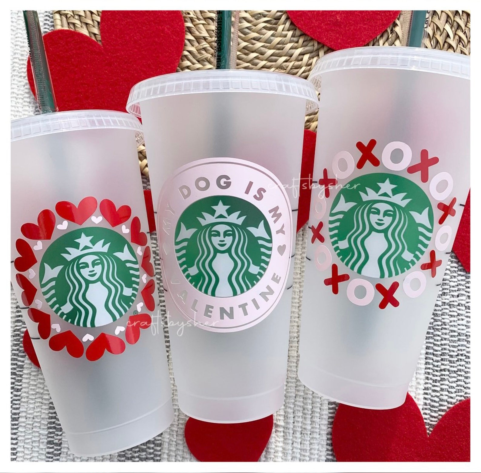 Valentines Day Starbucks Reusable Cold Cup. 24 Oz Starbucks Etsy