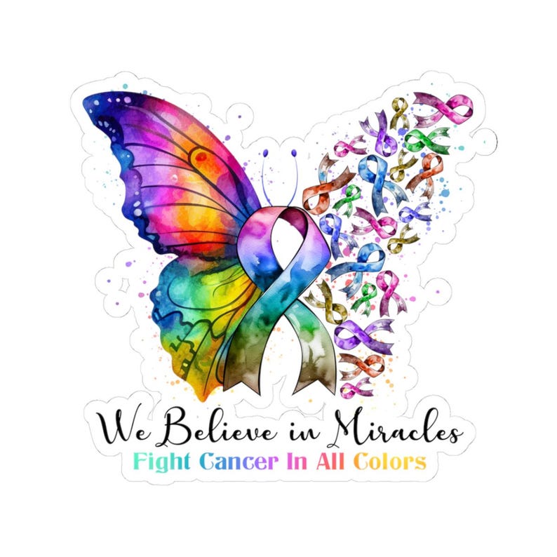 Believe in Miracles Butterfly Sticker: Cancer Support Laptop Decal - Etsy