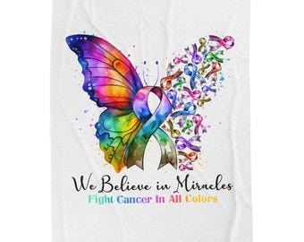 Butterfly Plush Blanket: Cancer Support Gift for Warriors