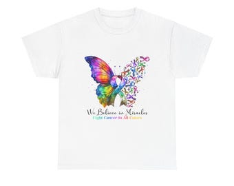 Butterfly Cancer Support Tee: Believe in Miracles, Fight Cancer
