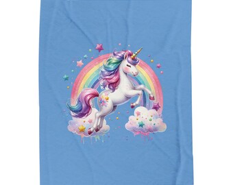 Unicorn Velveteen Plush Blanket: Cozy Kids Bedding, Gift for Girls