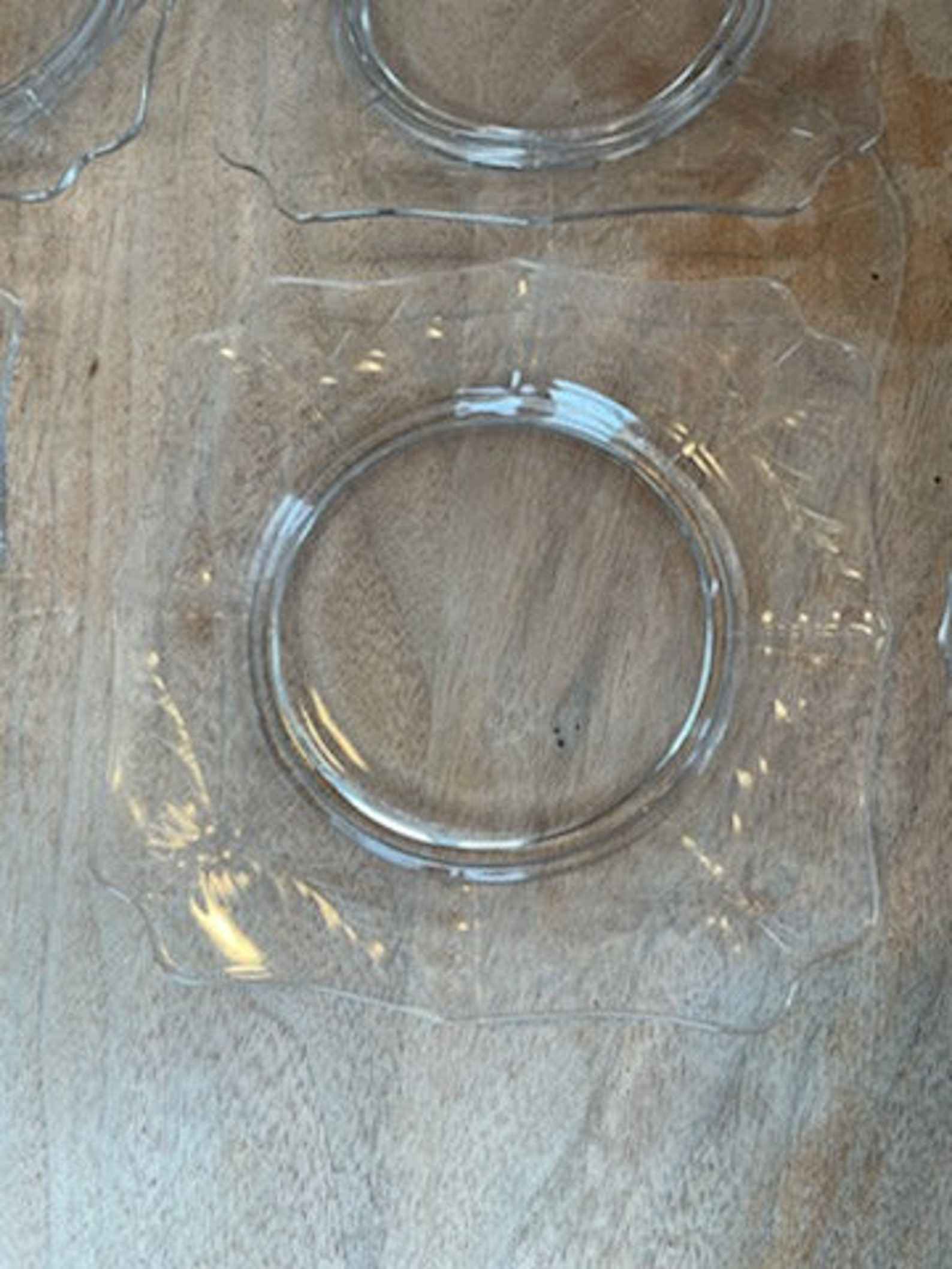 Vintage Clear Glass Saucers with beautiful Etched Leaf Design. Etsy