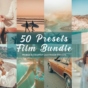 50 Film Presets for Lightroom Mobile & Desktop, Vintage Presets, Retro Warm Presets, Mobile Presets, Instagram Presets, Film Photo Filters