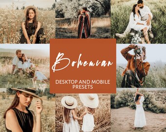 Boho Lightroom Presets, Warm Mobile & Desktop Filters (6)