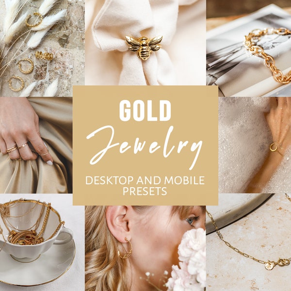 6 Lightroom Presets for Mobile & Desktop, Product Jewelry Presets, Gold Jewellery Presets, Mobile Presets, Instagram Presets, Photo Filters