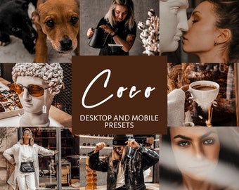 6 Lightroom Presets für Mobile & Desktop, Coco Presets, Brown Chocolate Warm Presets, Mobile Presets, Instagram Presets, Blogger Presets