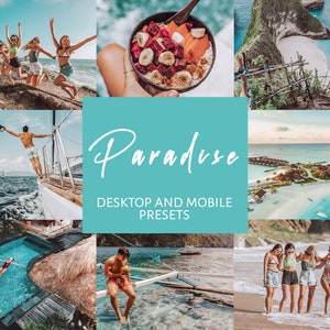 8 Photo and Video Lightroom Presets for Mobile & Desktop, Beach Presets, Tropical Warm Presets, Outdoor Mobile Presets, Instagram Presets