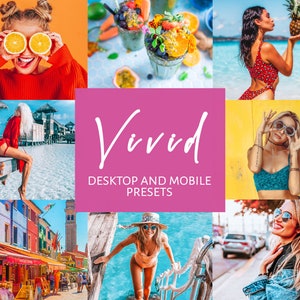 6 Lightroom Presets for Mobile & Desktop, Colorful Presets, Vivid Vibrant Presets, Instagram Presets, Blogger Presets, Photo Filters