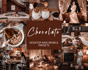 6 Lightroom Presets Photo and Video for Mobile & Desktop, Chocolate Presets, Warm Presets, Brown Presets, Instagram Presets, Blogger Presets