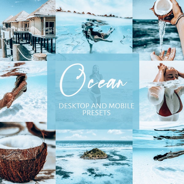 12 Lightroom Presets for Mobile & Desktop, Ocean Presets, Blue Preset, Summer Mobile Presets, Beach Travel Presets, Ocean Instagram Presets