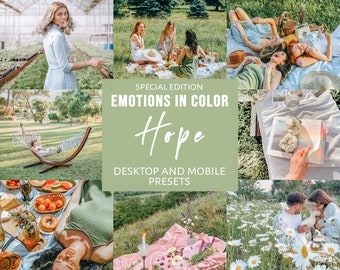 6 Lightroom Presets for Mobile & Desktop - Hope - Green Pastel Presets, Mobile Presets, Instagram Presets, Outdoor Blogger Presets