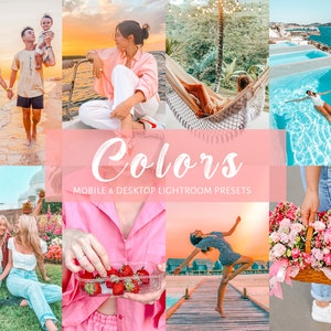 6 Vibrant Lightroom Presets for Mobile & Desktop, Colorful Vivid Presets, Warm Summer Presets, Instagram Presets, Photo Filters