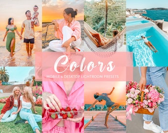 Lebendige Lightroom Presets, Mobile & Desktop, bunte Filter