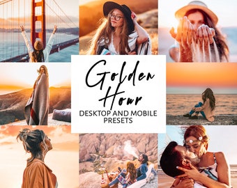 Golden Hour Lightroom Presets, Warm Mobile & Desktop Filters